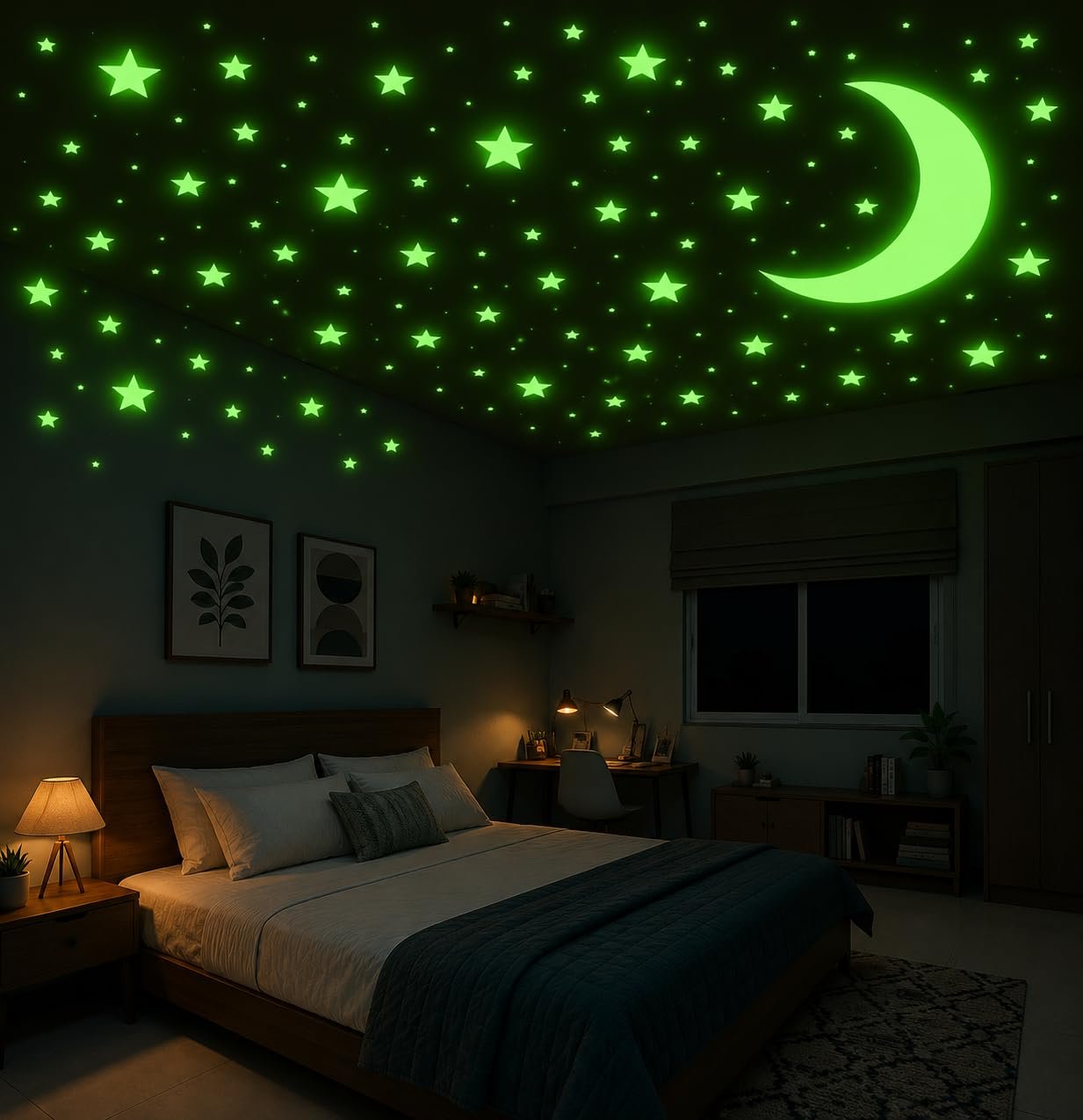 DreamKraft Glow Wall Self-Adhesive Sticker Starry Night Design