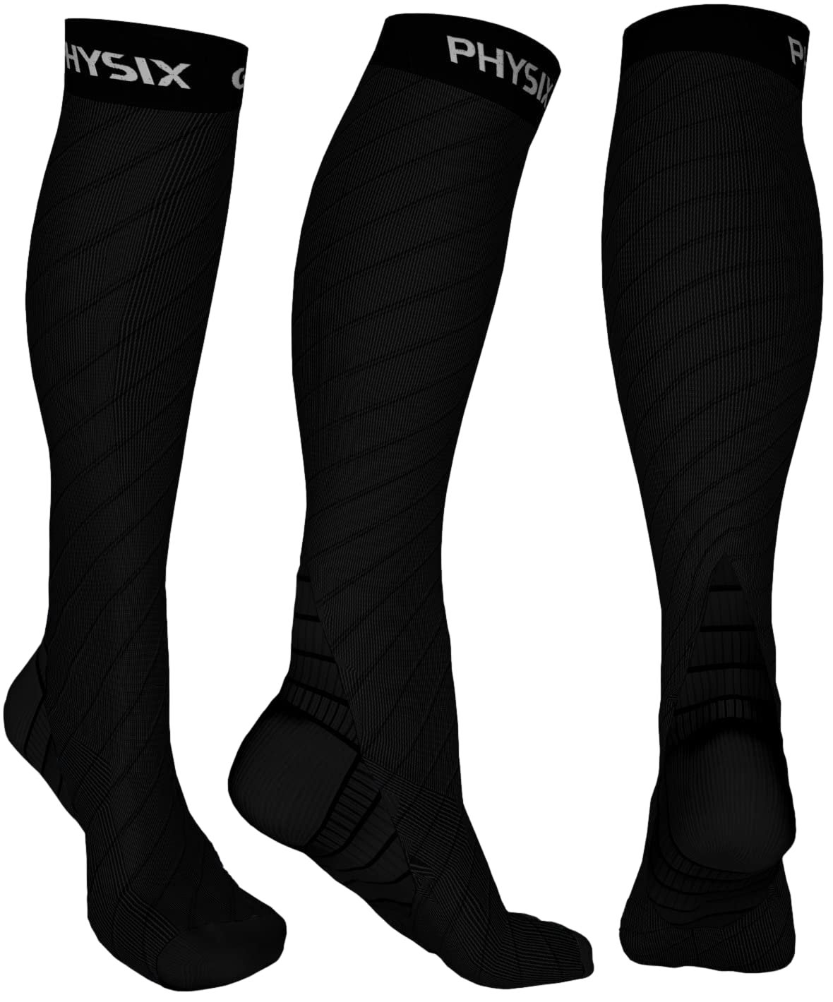 Physix Gear Sport Compression Socks Women & Men 20-30 mmHg, Graduated Men & Women Compression Socks for Travel, Pregnancy