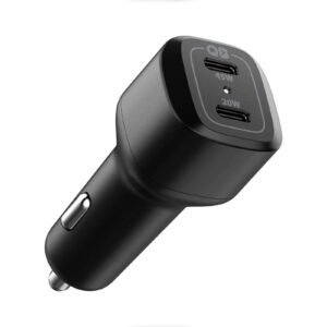 Spigen 65W Fast Car Charger Adapter Dual USB-C for iPhone/Galaxy – Black