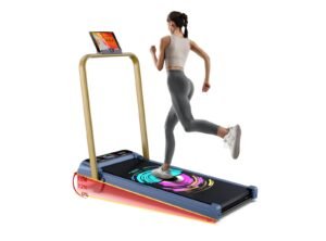 Cockatoo SmartWalk 2AHG Walking Pad for Home 2HP-3.5HP Peak, Under Desk Walk Pad with Handle, Max Speed 10Km/Hr, 3 Level Manual Incline 6 Automatic Program, Max User Weight 110Kg -Gold