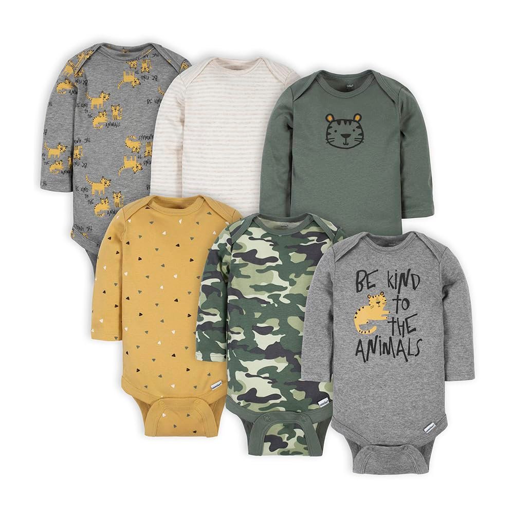 Gerber Baby Bodysuit Boys Long-Sleeve 6-Pack