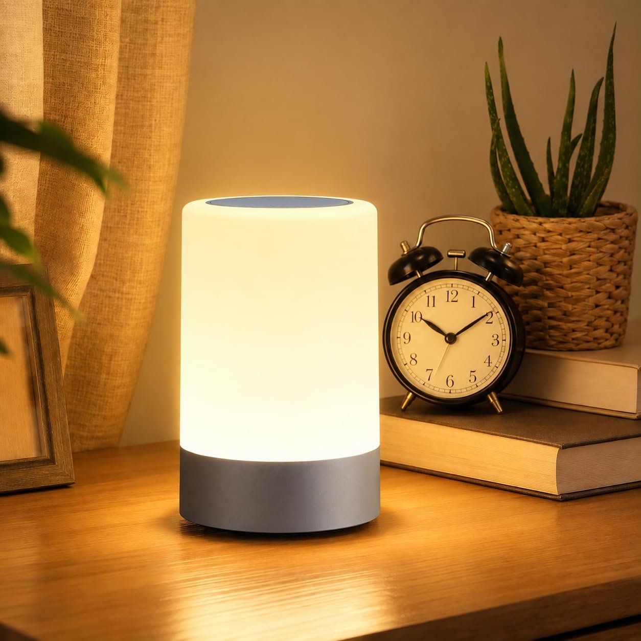 One94Store Touch Control LED Table Lamp – USB Rechargeable, Touch Control Night Light with 3-Color Dimmable Brightness for Bedroom, Living Room & Study