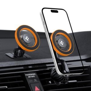 Spigen Magnetic Air Vent & Dashboard Car Mount (Extension Type) – Orange