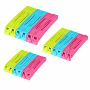Gambit Pouch Sealer Clips 18 Pc – Multicolor Plastic Food Bag Sealing Clip in 3 Different Sizes (Large, Medium, Small) – Reusable Airtight Vacuum Seal Clippers for Snacks, Freezer Bags & Food Storage