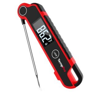 ThermoPro TP19X Digital Instant Read Meat Thermometer for Grilling Waterproof Kitchen Cooking Food Thermometer with Ambidextrous Backlit for BBQ Grill Smoker Oil Fry Candy Thermometer