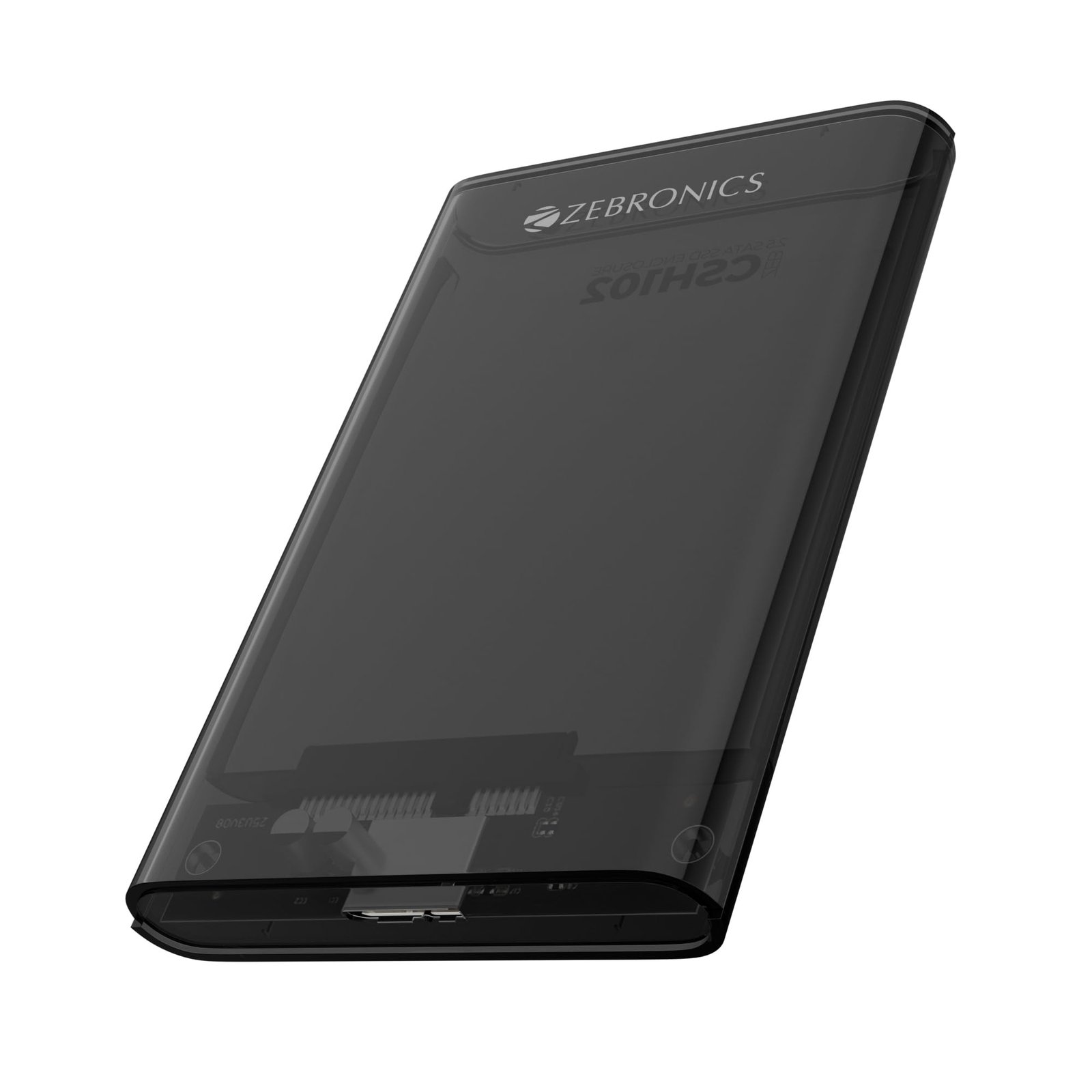 Zebronics 2.5″ SSD/HDD Enclosure, Max. 4TB Storage, Upto 5Gbps Transfer Speed, Tool-Free Slide Design, USB to Micro B Connector, Windows, Mac, Linux Support, Translucent Case (CSH102)