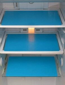 Yellow Weaves 6 Pieces PVC Fridge Mats for Shelves, Refrigerator Shelf Mats, Multipurpose Drawer Mat, Waterproof, Washable (11×17-inch,(Blue)