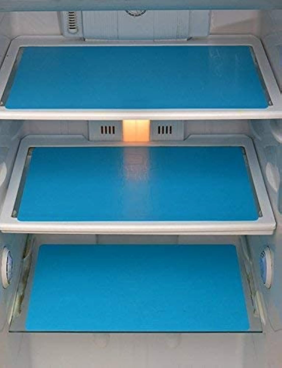 Yellow Weaves 6 Pieces PVC Fridge Mats for Shelves, Refrigerator Shelf Mats, Multipurpose Drawer Mat, Waterproof, Washable (11×17-inch,(Blue)