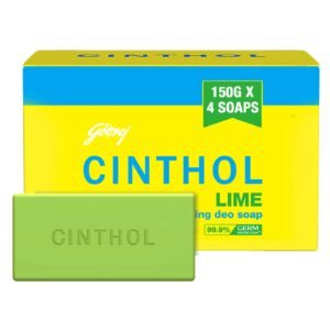 Cinthol Lime Soap, 150g (Pack of4) – 99.9% Germ Protection | Lime Fresh Fragrance | Soaps For Bath Grade 1 Soap | For All Skin Types