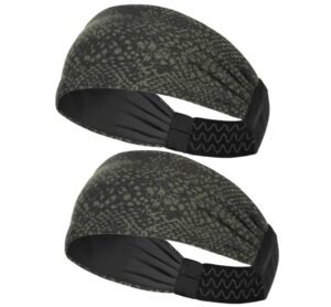 ReDesign Apparels Performance Headband for Men and Women – Running, Cycling, Yoga, Tennis, Badminton & Other Sports (Combo Green Snake Print)Nylon, Silicone, Spandex, Polyester Blend, Cotton
