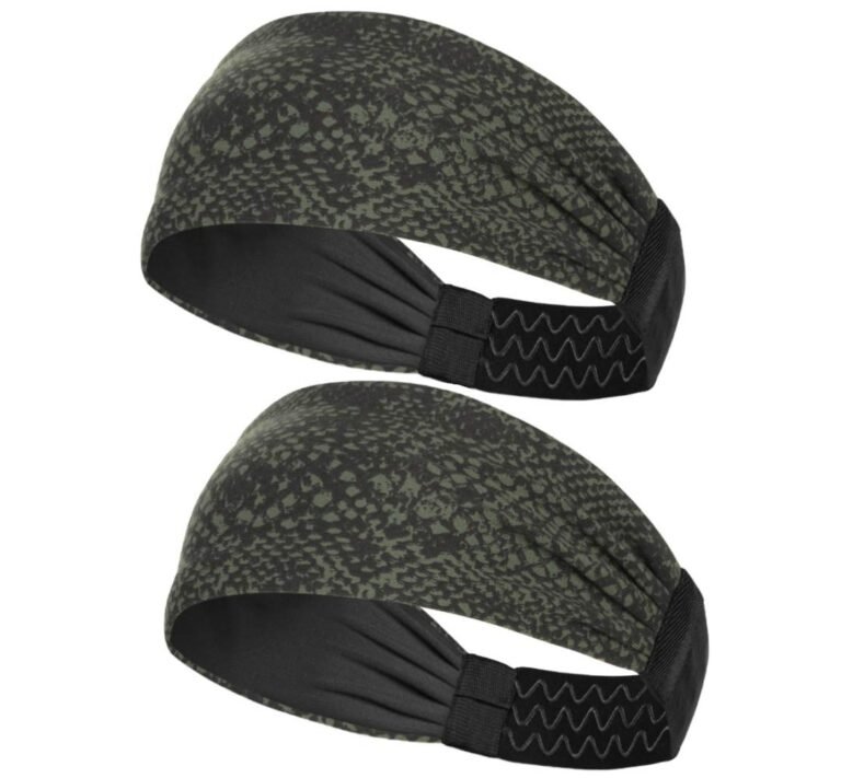 ReDesign Apparels Performance Headband for Men and Women – Running, Cycling, Yoga, Tennis, Badminton & Other Sports (Combo Green Snake Print)Nylon, Silicone, Spandex, Polyester Blend, Cotton