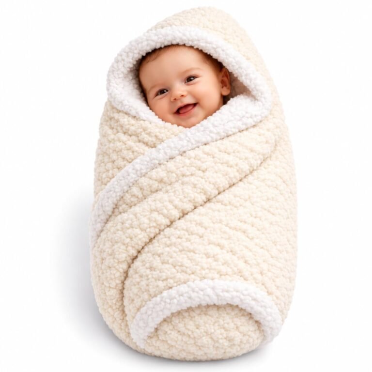 First Kick Premium Baby Blanket 100×75 cm – Ultra Soft Flannel Sherpa Newborn Blanket for Winter, AC, Stroller, Crib, Travel (0-12 Months)