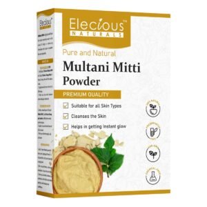 Elecious 100% Natural Multani Mitti powder for Exfoliating, Soothing, Nourishing, Smoothening Face, Skin and Hair Fuller’s Earth, Bentonite Clay (200 Grams)