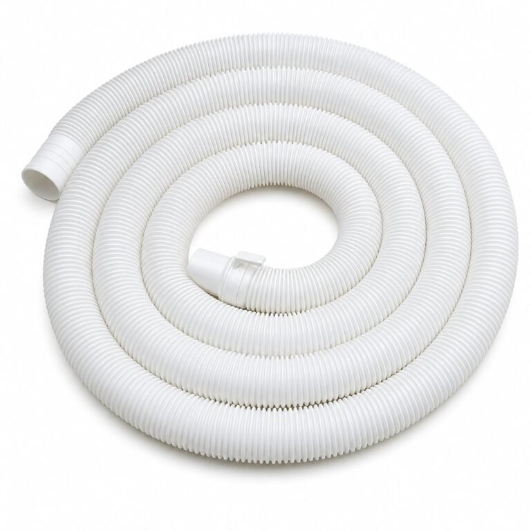 Washing Machine Drain Hose Pipe, 2 Meter Flexible Corrugated Waste Water Outlet Pipe for Semi and Fully Automatic Washing Machines, Milky White, Pack of 1