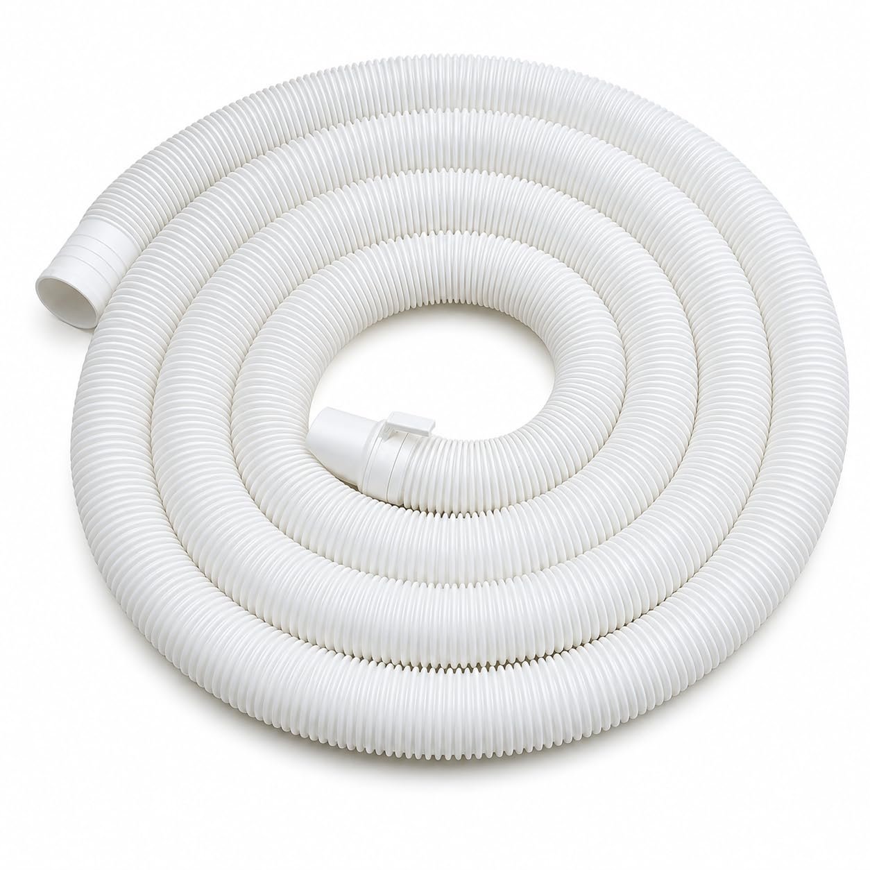 Washing Machine Drain Hose Pipe, 2 Meter Flexible Corrugated Waste Water Outlet Pipe for Semi and Fully Automatic Washing Machines, Milky White, Pack of 1