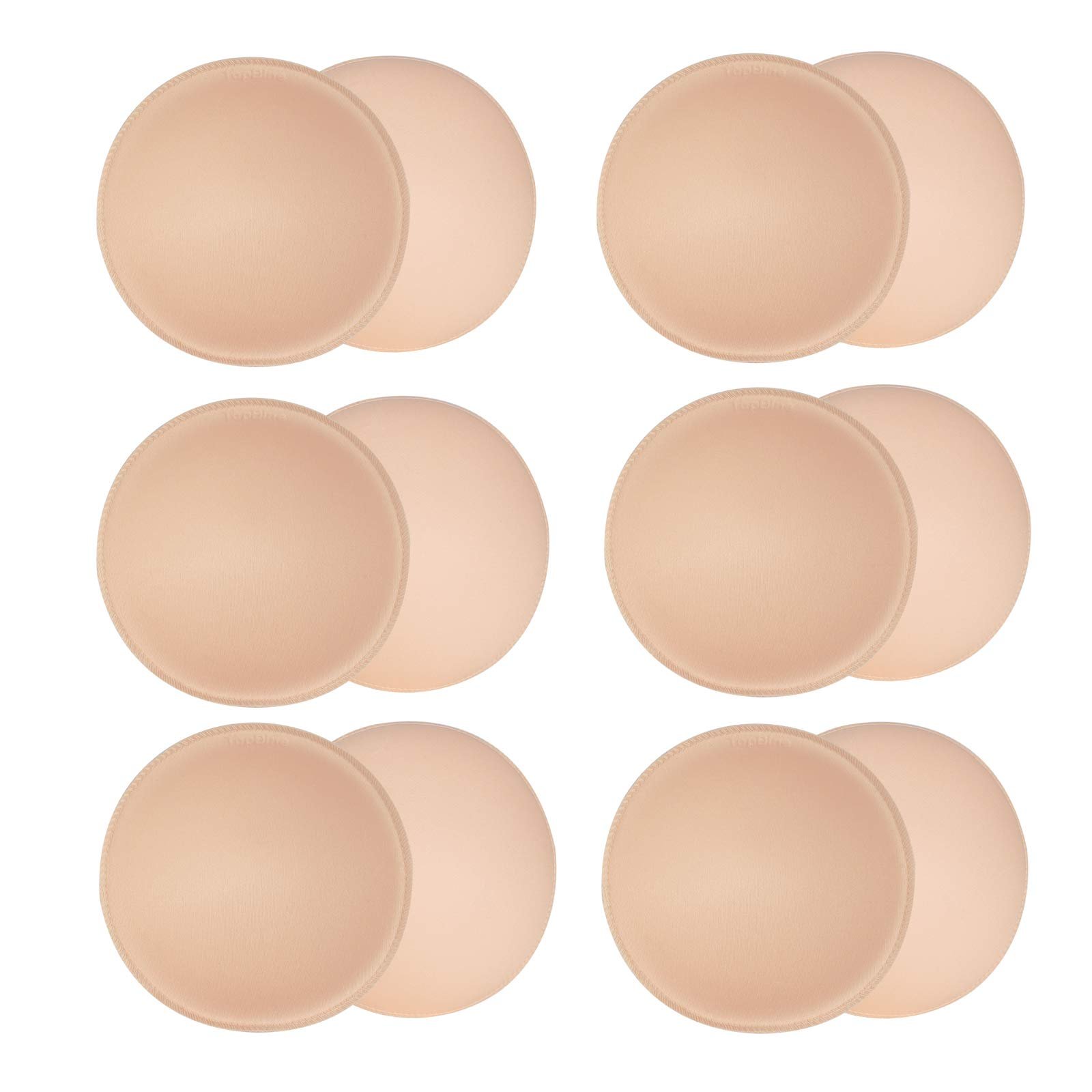 6 Pairs Round Bra Inserts Pads,URSMART Removable and washable Bra Cups Inserts for Bikinis Top Swimsuit Sport Bra