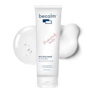 Becalm Daily Salicylic Acid Face Wash for Oily and Acne Prone Skin | Airy face wash for Men & Women | Soap & Sulphate free | Oil, Acne, Dullness, Pore control | Microbiome friendly | With Quaternium – 73 & Prebiotic | No fragrance
