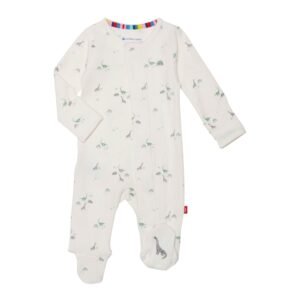 Magnetic Me 100% Organic Cotton Magnetic Baby Footie Pajamas | Super Soft Cotton Fabric | Available in PRE – 24M, Tiny Diny, 6-9 Months