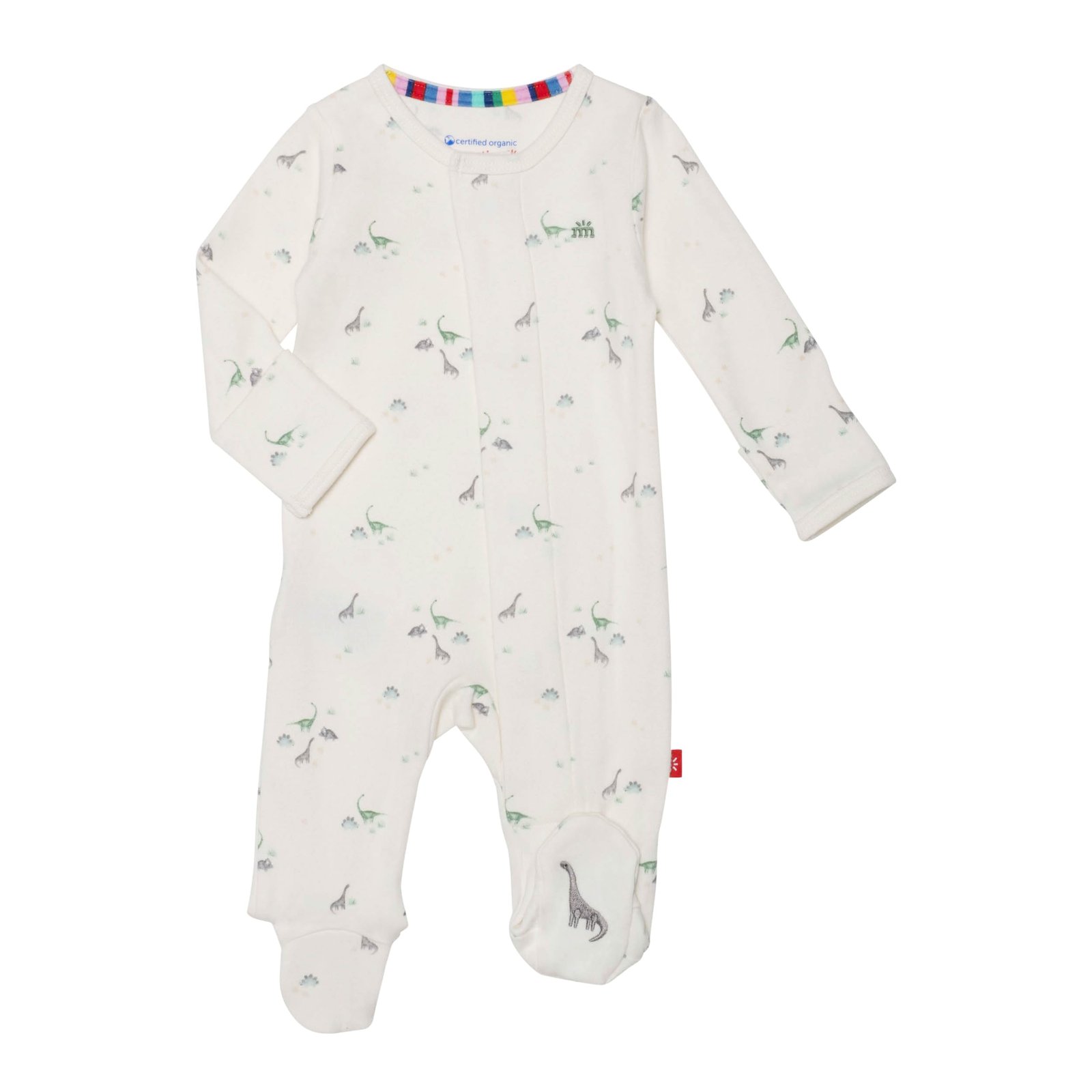 Magnetic Me 100% Organic Cotton Magnetic Baby Footie Pajamas | Super Soft Cotton Fabric | Available in PRE – 24M, Tiny Diny, 6-9 Months