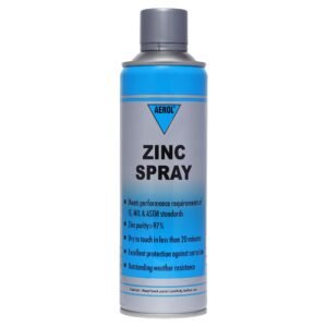 AEROL Zinc Rich Cold Galvanizing Spray (Bright Silver Coating), (350g/493 ml) – Excellent Corrosion Protection & Weather Resistance for All Metal Surfaces