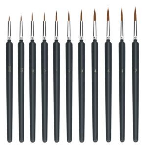 11 Pieces Fine Detail Paint Brush Miniature Small Thin Painting Brushes Kit Micro Artist Acrylic Paints Brush Set