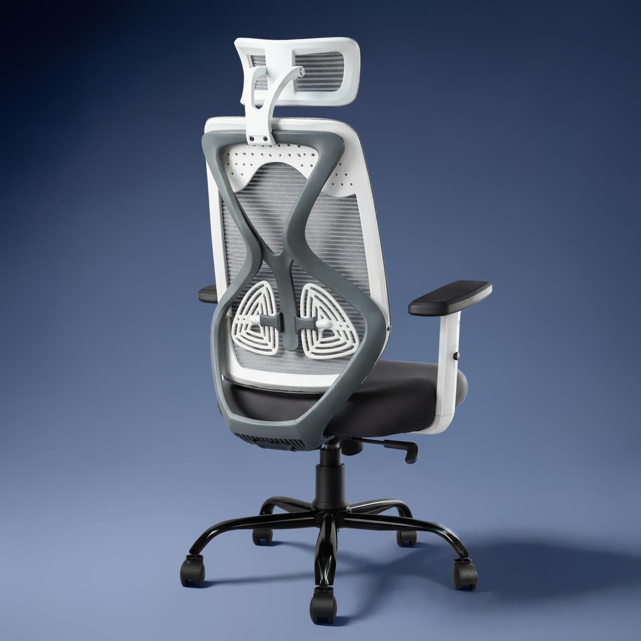 CELLBELL C190 Berlin Office Chair, High Back Mesh Ergonomic Home Office Desk Chair (Grey – White)