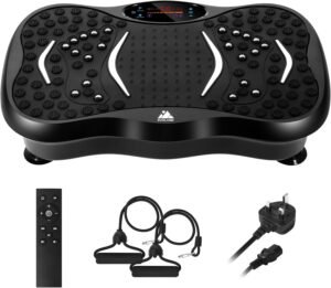 UK Plug – Non EU Vibration Plates Fitness Exercise Machine for Home Use with Bluetooth Speaker Vibration Fitness Training