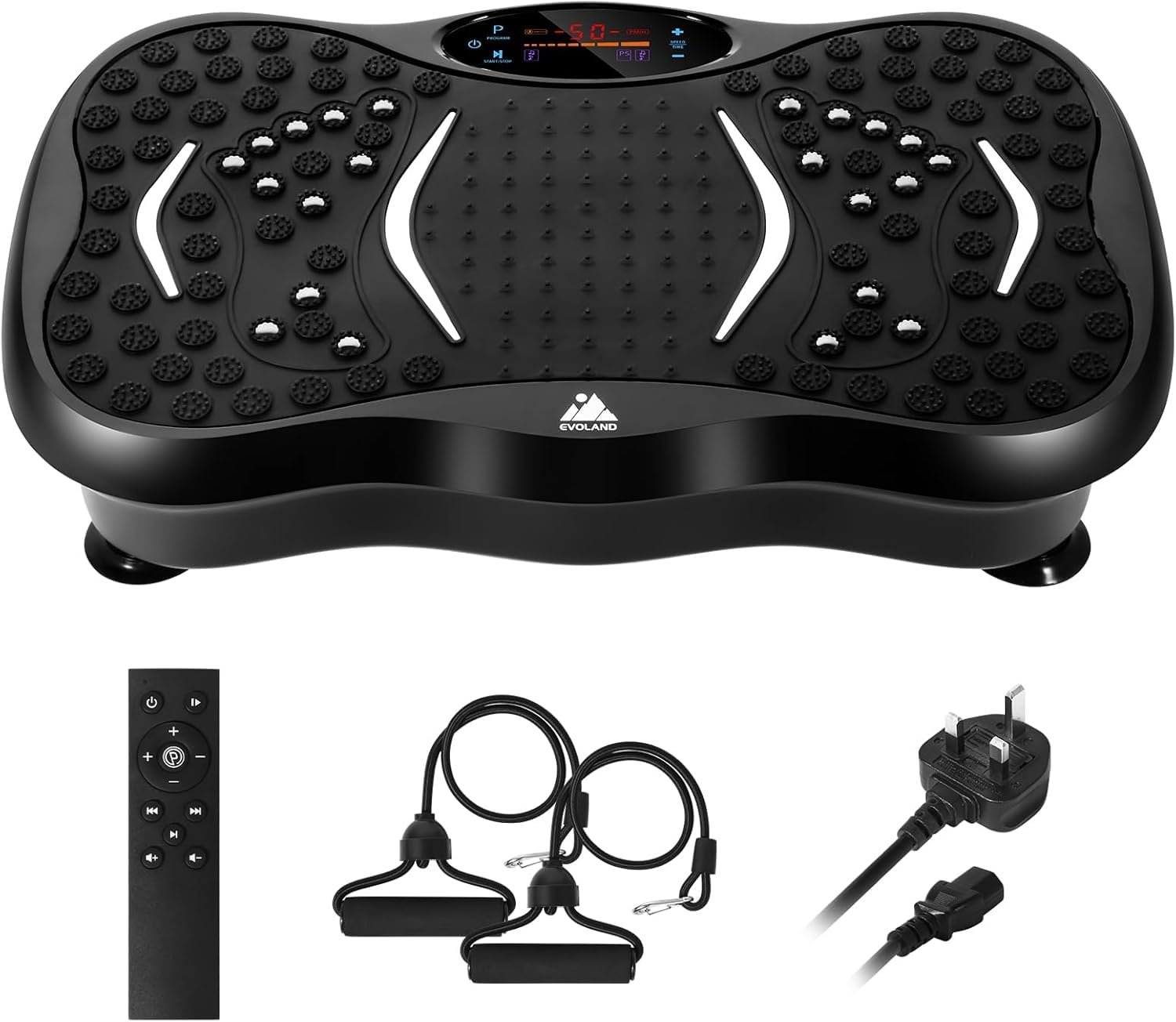 UK Plug – Non EU Vibration Plates Fitness Exercise Machine for Home Use with Bluetooth Speaker Vibration Fitness Training