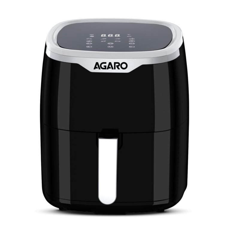 AGARO Galaxy Digital Air Fryer For Home, 4.5L, Electric Air Fryer, Convection Oven, 1400W, 7 Preset Programs & Reheat, 360 Degrees Air Circulation, Digital Touch Display, Bake, Roast, Toast, Black