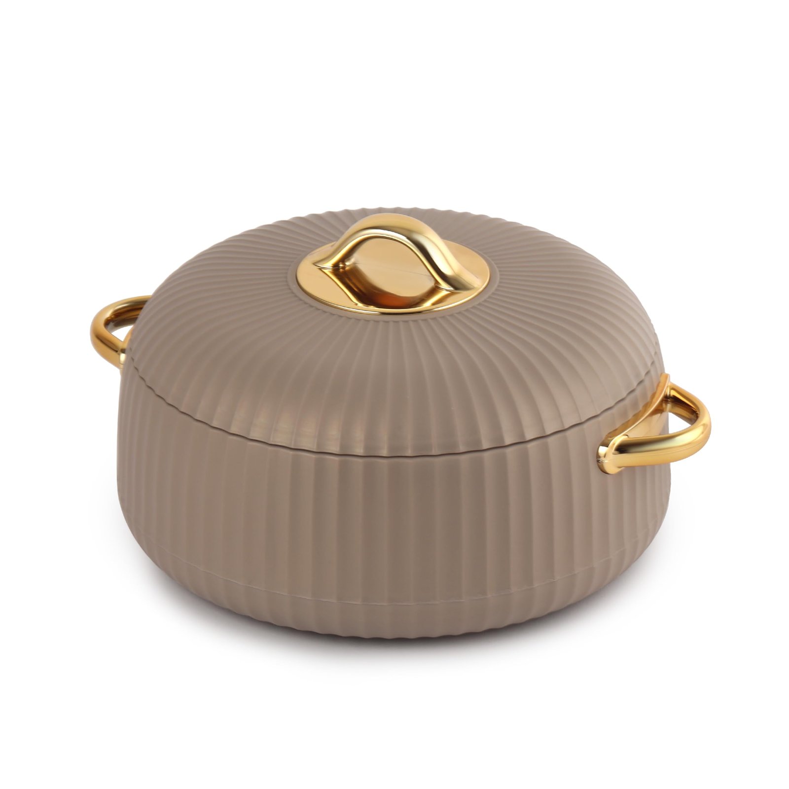 CELLO Aurum Insulated Casserole Hot Pot For Kitchen 1250 ml Brown | Easy to Serve Lightweight Outdoor Safe Keeps Food Hot and Warm Airtight Insulated Casserole Hot Pot Pack Set For Roti Rice Biryani