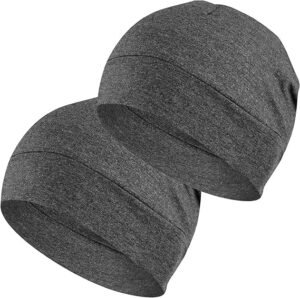 PAROPKAR 100% Cotton Lycra Skull Caps Lightweight Beanie Sleep Hats Breathable Helmet Liner Cap Biking Cycling Cap for Unisex