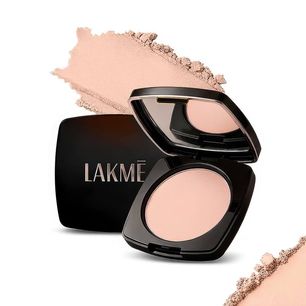 Lakme Forever Matte Compact, Smooth Finish, Lightweight Compact Powder That Lasts for 12 HrsFor A Natural Even Toned Look, Pearl, 9g