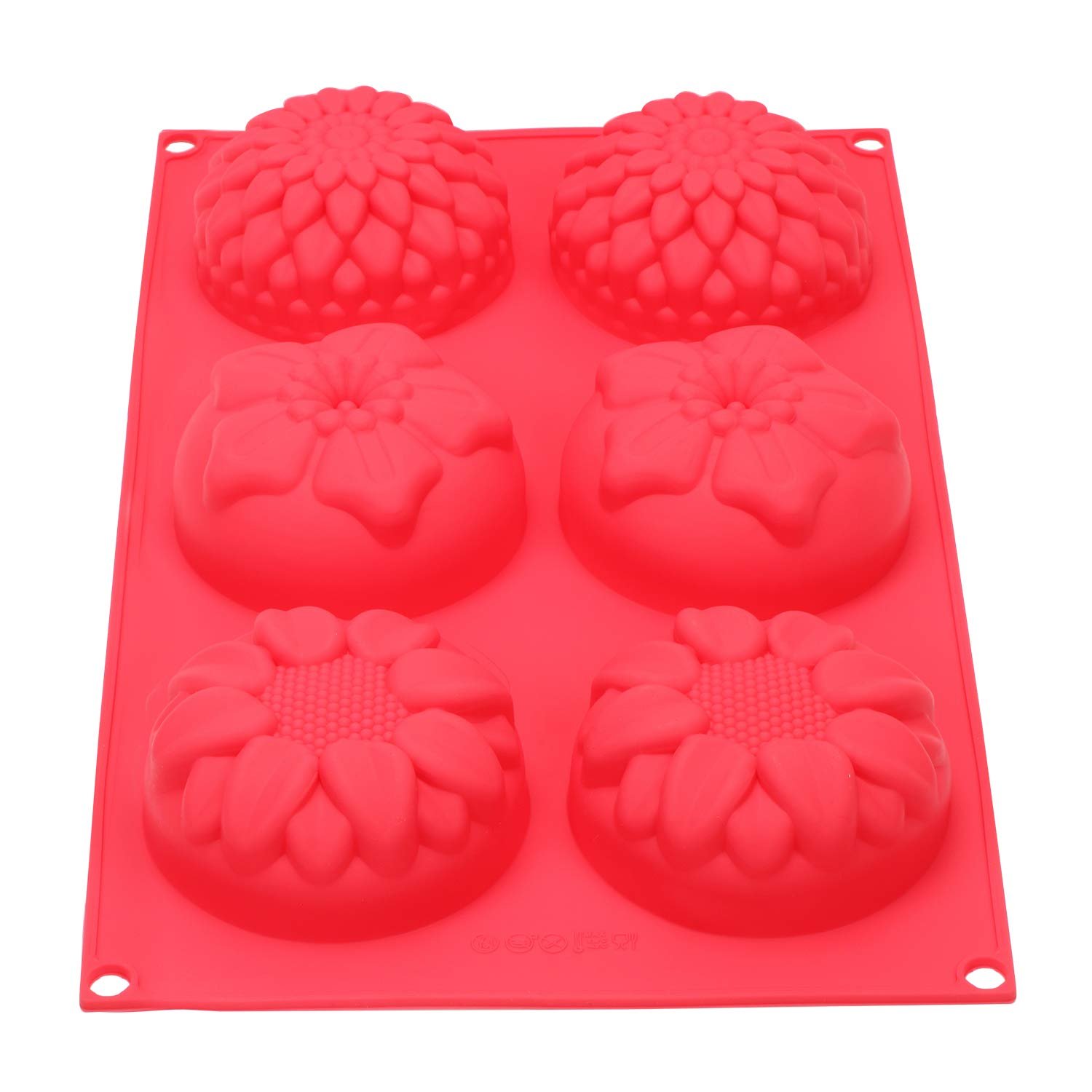 Clazkit – YH-008 Silicone 6 Cavity Reusable Mixed Flower Cupcake Baking Muffin Candle Soap Mould