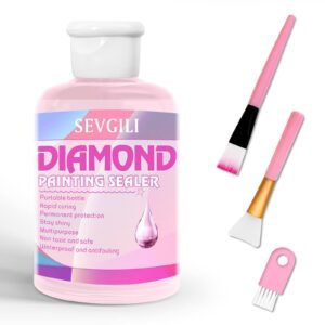 Sevgili Diamond Painting Sealer Kits 120ML with Brushes, Clear Diamond Art Sealer Puzzle Glue for Adults (4OZ)