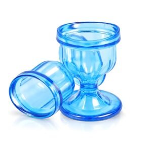 HealthAndYoga® ChillEyes Plastic Eye Wash Cups (Blue, Pack of 2)- Smooth Finish- Ayurvedic Gentle Way to Refresh Eyes without Harsh Rubbing – Relieves Eye strain, Redness, Irritation