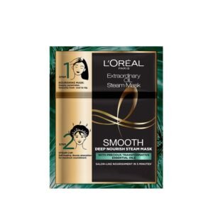 L’Oréal Paris Professional Nourishing Treatment, For Smooth & Straight Frizz-Free hair, Paraben Free, With Precious Essential Oils, Extraordinary Oil Smooth Steam Mask, 20ml + 40g