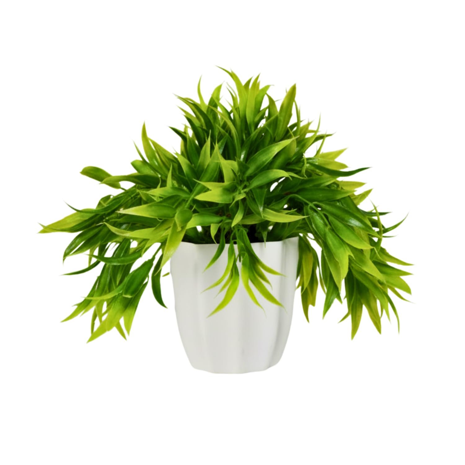 fancymart Artificial Bamboo Leaves Potted Plant with Height 22 cm Perfect for Home & Office Décor