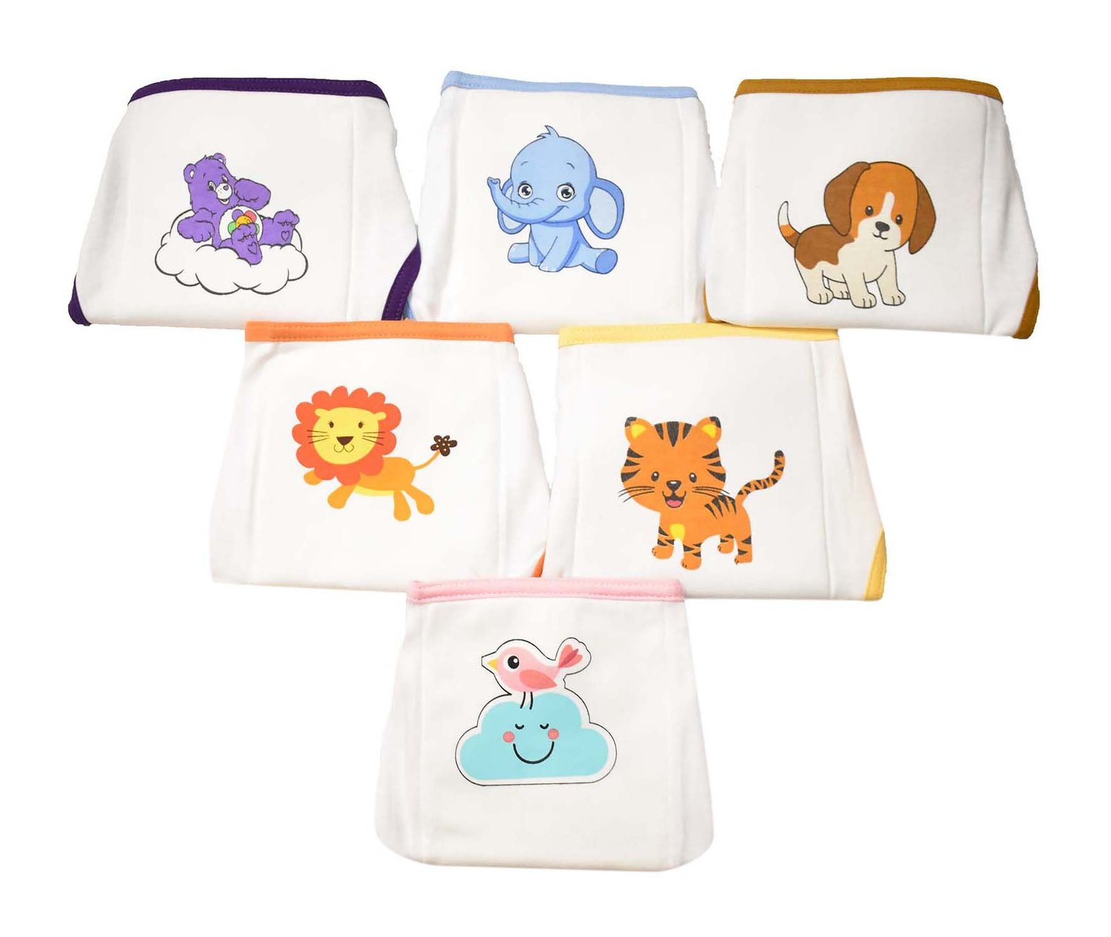 SoftcareTotzTouch Premium Cotton Hosiery Fabric Wide Padded Baby Reusable Nappy/Langot Age (5 Months – 18 Months) Pack of 6 (Children: L)