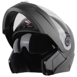 Steelbird SBA-7 7Wings ISI Certified Flip-Up Helmet for Men and Women with Inner Smoke Sun Shield with Skull Cap