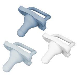 Dr. Brown’s HappyPaci 100% Silicone Pacifier 0-6m, BPA Free, White, Blue, Light Blue, 3 Pack