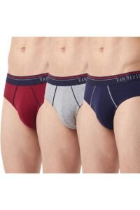 Van Heusen Men’s Cotton Briefs | 100% Cotton | Anti-Bacterial | Sweat Absorbant | Moisture-Wicking | Breathable Combed Cotton for extra comfort | Soft Waistband | Soft Touch | Style 10003