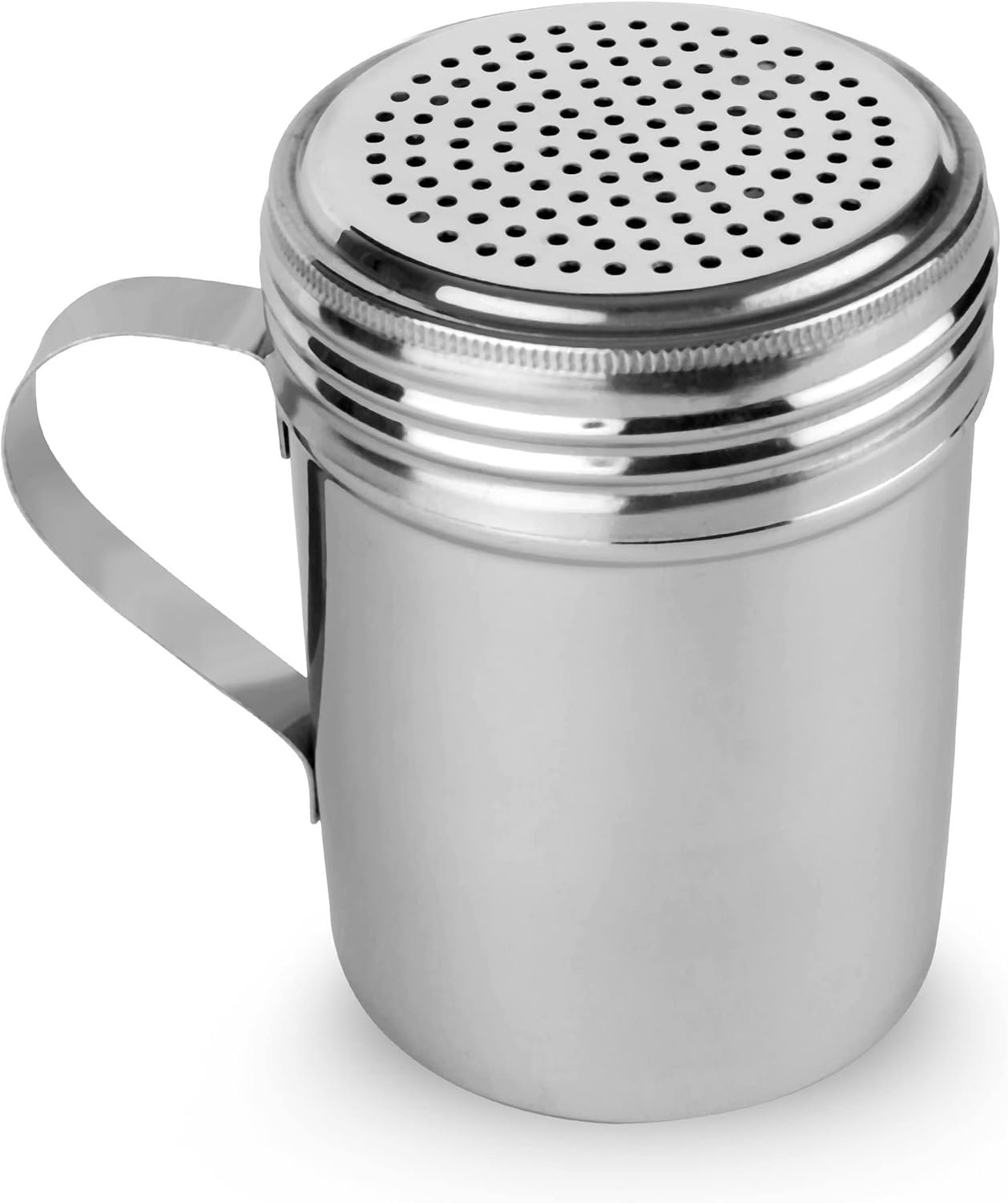Stainless Steel Dredge Shaker Ideal For Salt, Spice, Sugar (2, 10 oz With Handle)