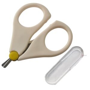 GOCART WITH G LOGO New Born Baby Safety Nail Scissors With Circular Cutter Head (White), 1 Count