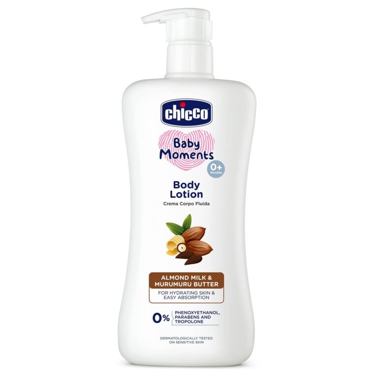 Chicco Baby Moments Body Lotion 500ml | Almond Milk & Murumuru Butter | Quick Absorb Formula with Natural Ingredients for Ultra Soft Skin | Dermatologically Tested | Parabens & Phenoxyethanol Free