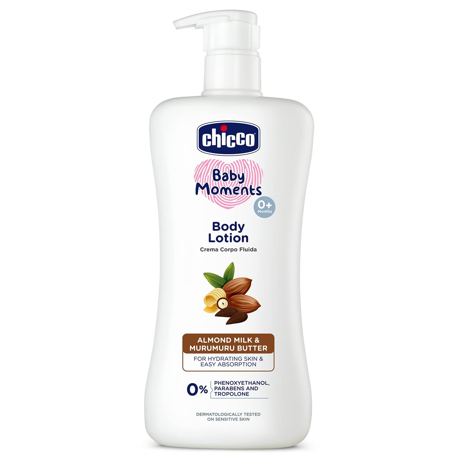 Chicco Baby Moments Body Lotion 500ml | Almond Milk & Murumuru Butter | Quick Absorb Formula with Natural Ingredients for Ultra Soft Skin | Dermatologically Tested | Parabens & Phenoxyethanol Free