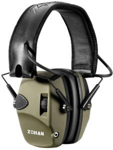 ZOHAN EM054 Electronic Shooting Ear Protection Muffs, Sound Amplification Noise Reduction Shooting Earmuffs for Gun Range, Ideal for Hunting and Shooting – Army Green