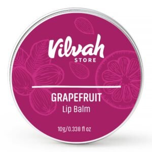 Vilvah Grapefruit Lip Balm for Dry, Chapped & Cracked Lips | Heals, Nourishes, Hydrates & Adds Natural Tint | Nourishing Shea Butter Formula | 10g
