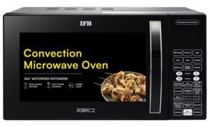 IFB 30L Convection Microwave Oven with 360 Degree Motorized Rotisserie 101 Auto Cook Menus (30BRC2, Black, Auto Defrost, Grill Mode, Combi-Cook Modes, 10 Power Levels)