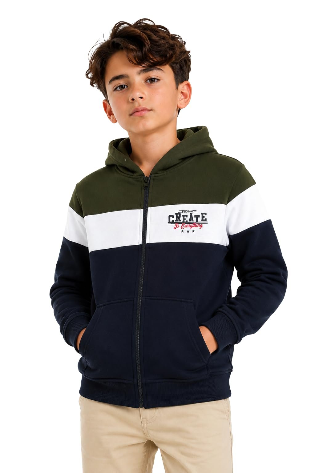 Alan Jones Clothing Boys Oversize Hoodie with Placement Print | Full Sleeve Sweatshirt for Kids & Teens | Age 6-16 Years