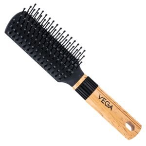 Vega Compact Hair Brush for Women & Men | Detangling & Styling Brush with Ball-Tipped Bristles | Paddle Hair Comb for Smooth, Frizz-Free Hair, (India’s No.1* Hair Brush Brand, R5-FB)